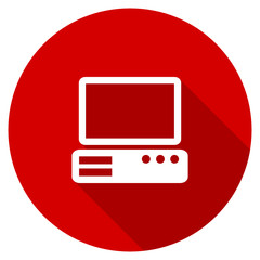 Poster - Flat design red round computer vector icon