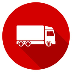 Aufkleber - Flat design red round truck vector icon