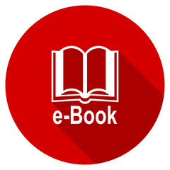 Aufkleber - Flat design red round e-book vector icon