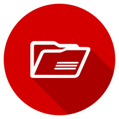 Poster - Flat design round red web folder vector icon