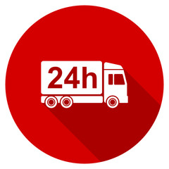 Aufkleber - Flat design round red web shipping vector icon
