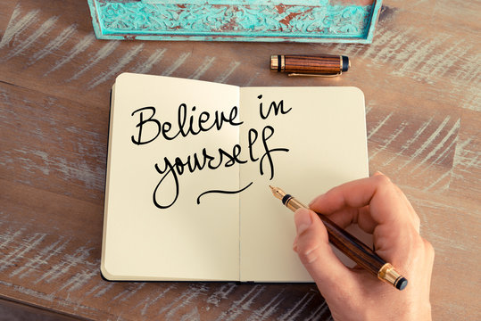 Handwritten text Believe In Yourself