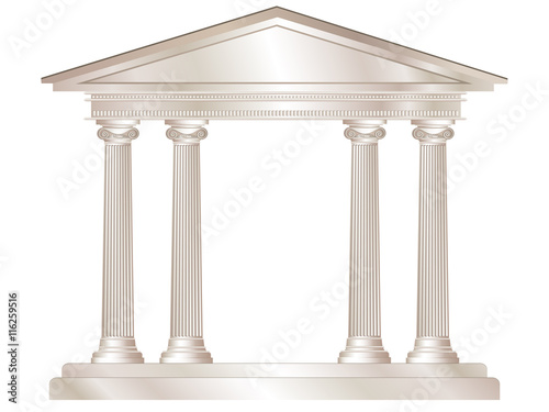 Fotografía A vector illustration of a classical style white marble temple