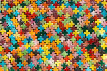 Wall Mural - Colorful of tiling texture, abstract color background.