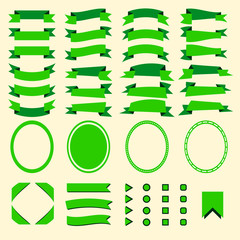 Poster - Green ribbons and web elements vector set