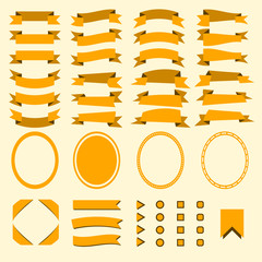 Poster - Orange ribbons and web elements vector set