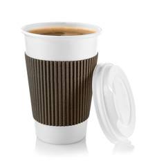 Poster - Coffee-to-go. Paper cup of coffee isolated on white