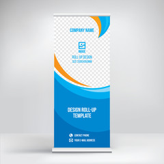 roll-up banner design, vector background