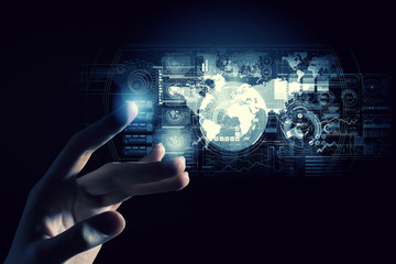 Poster - Modern technologies for business . Mixed media