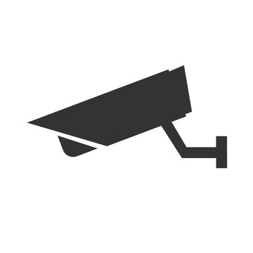 Video surveillance icon. Simple flat logo of video surveillance eclipse on white background. Vector illustration.