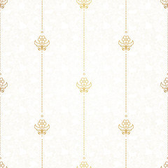 Canvas Print - Vector seamless pattern with floral ornament.