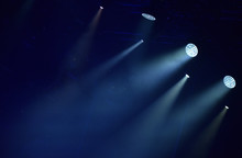 Blue Stage Lights, Light Show At Concert