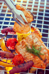 Canvas Print - Grilled salmon