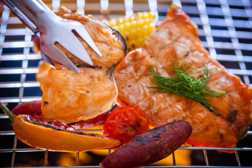 Canvas Print - Grilled salmon