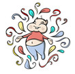 Happy and funny character vector illustration