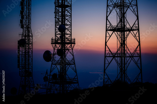 Fotografie, Tablou repeater radio antenna on mountain top