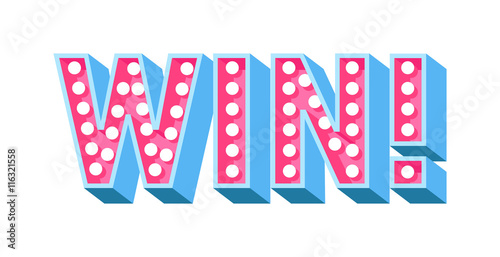 Fotografie, Obraz Win sign with colour confetti vector paper illustration