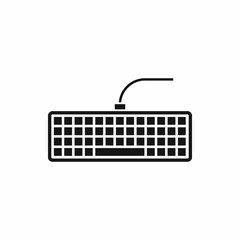 Poster - Black computer keyboard icon in simple style isolated vector illustration