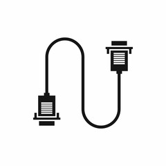 Poster - Cable wire computer icon in simple style isolated vector illustration