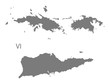 US Virgin Islands Map grey