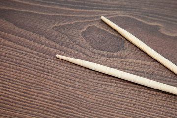 Pair of wooden sticks for eat