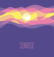 Wall Mural - violet abstract sunrise sky vector illustration. daybreak simple