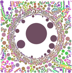 Aufkleber - Pink green brown dot on white business background