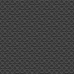Sticker - black 3d curved geometric simple seamless pattern