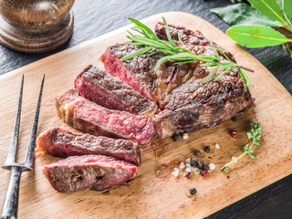 Wall Mural - Medium Ribeye steak.