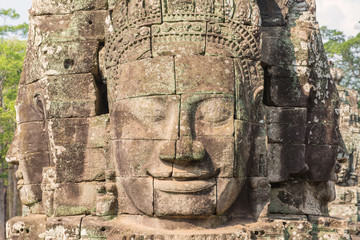 Wall Mural - Bayon Castle or Prasat Bayon Khmer temple at Angkor in siem reap