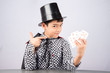 © wckiw - Little boy pretend as a magician performance with fun