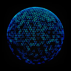 Poster - Vector polygonal background. Illustration of abstract background with low poly sphere. Abstract design for banner, poster, flyer.