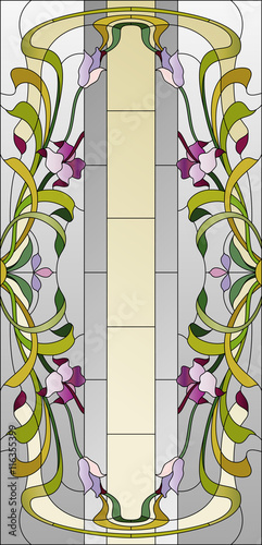 Nowoczesny obraz na płótnie floral stained-glass pattern