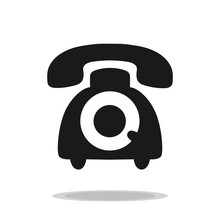 Landline Rotary Phone Black Icon Vector