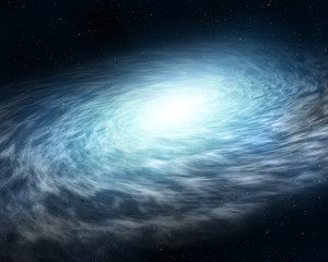 Wall Mural - bright spiral galaxy in the outer space