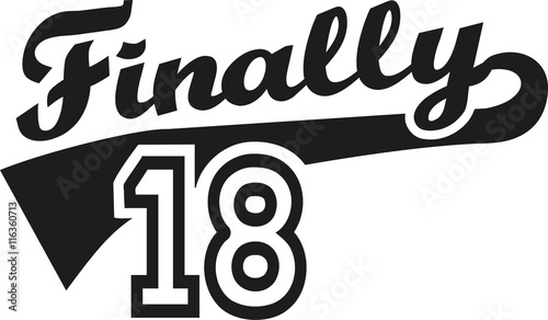 18th birthday - Finally 18 Poster Mural XXL