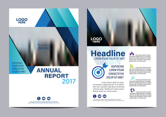 Wall Mural - Blue Brochure Layout design template. Annual Report Flyer Leaflet cover Presentation Modern background. illustration vector in A4 size