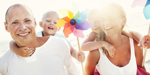 Sticker - Family Happiness Beach Tropical Paradise Fun Concept