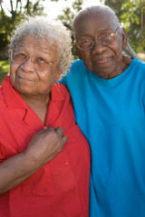 Wall Mural - Senior African American sisters and best friends