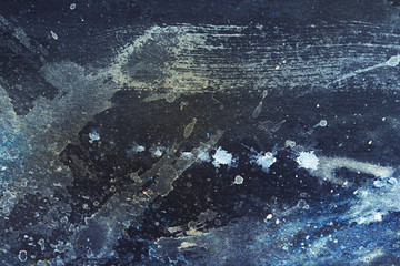 Poster - abstract painting with blurry and stained structure. Color effect and Computer collage.