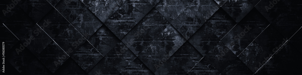 Dark Grungy Background (Website Head) - 3D Illustration - obrazy, fototapety, plakaty 