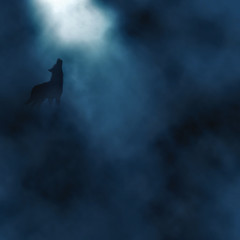  Moonlight wolf howling