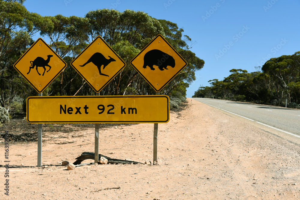 famous Australian road sign - outback Stock Photo | Adobe Stock