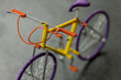 close up of handmade wire frame model bike