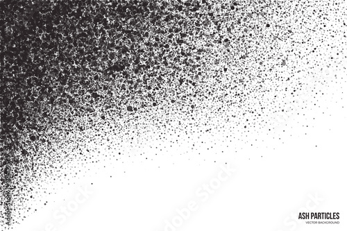 Fotografie, Obraz Abstract vector dark gray round ash particles on white background