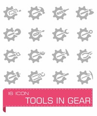 Vector Tools in gear icon set