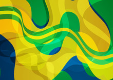Abstract Concept Wavy Pattern Brazil Background