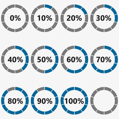 Poster - Circle chart, graph, infographic percentage templates collection.