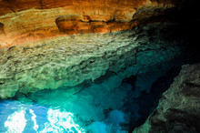 Blue Well, Cave With Blue Lagoon In The Chapada Diamantina, Braz