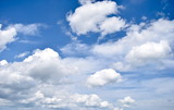 Fototapeta  - Puffy Clouds against a Blue Sky